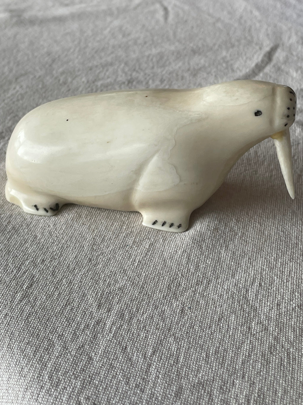 Ivory Walrus carved by Jerry Hawley